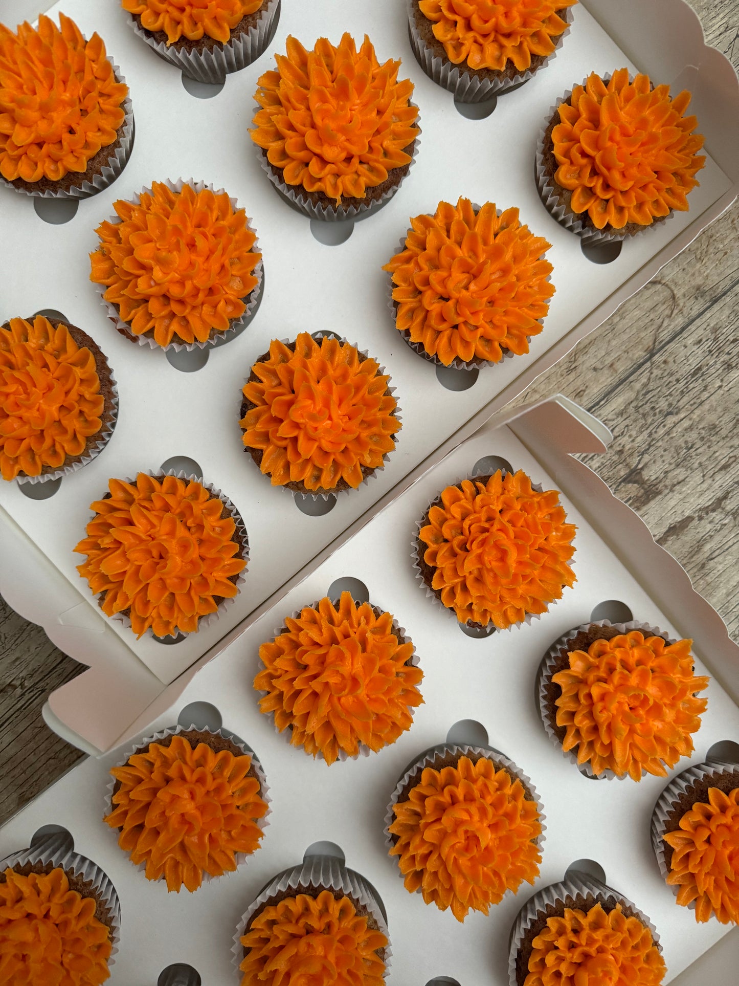 Cupcakes de flor de cempasúchil