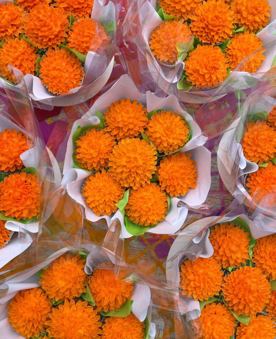 Bouquet de Cupcakes de Cempasúchil