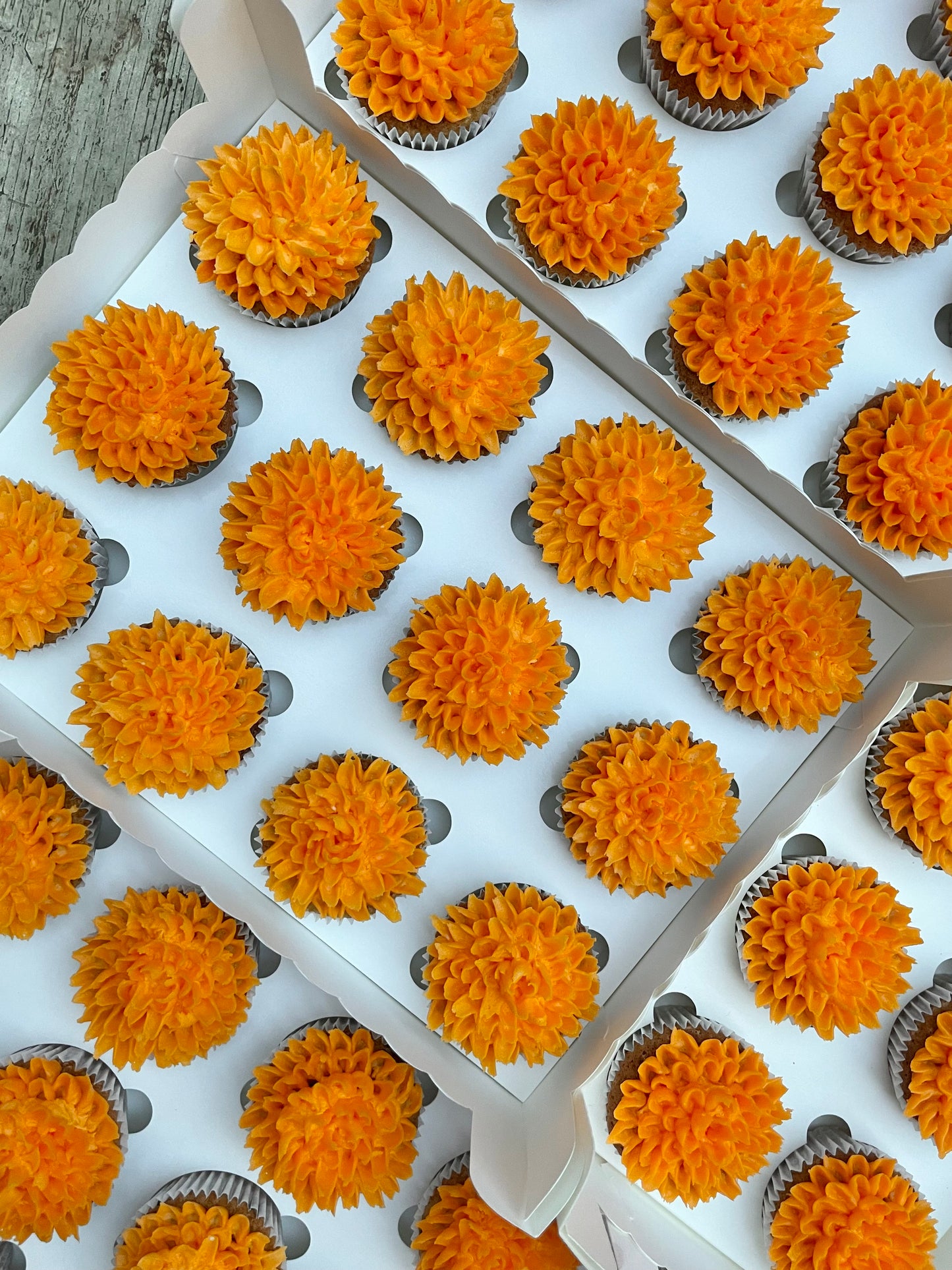 Cupcakes de flor de cempasúchil