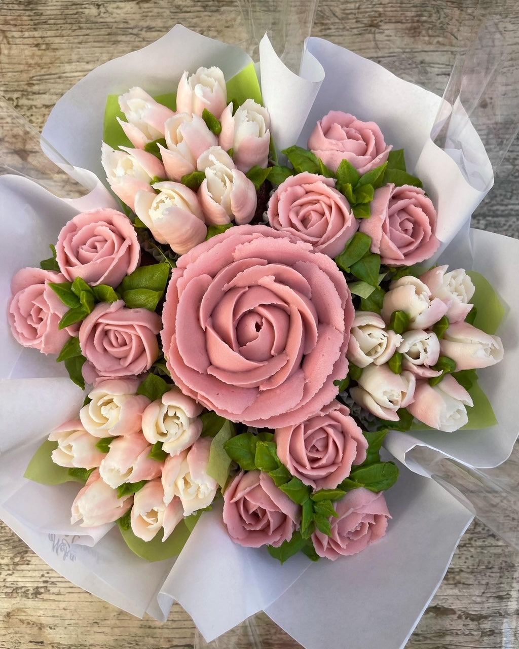 Bouquet de Cupcakes Rosas y Tulipanes