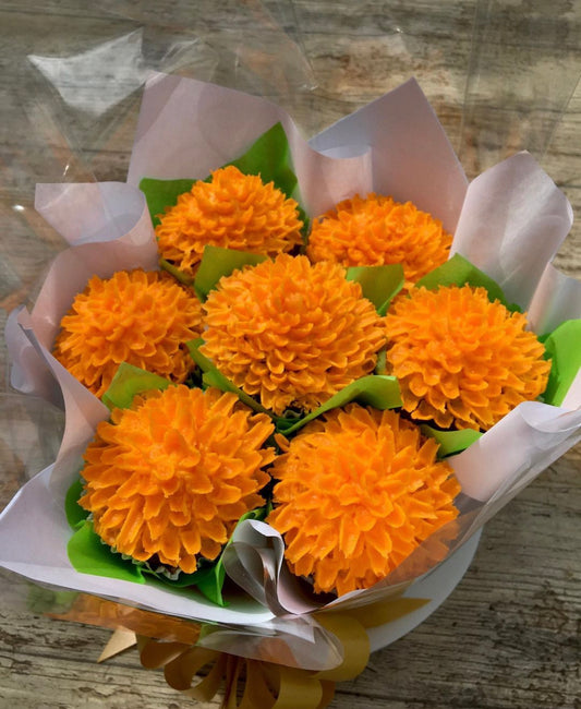 Bouquet de Cupcakes de Cempasúchil